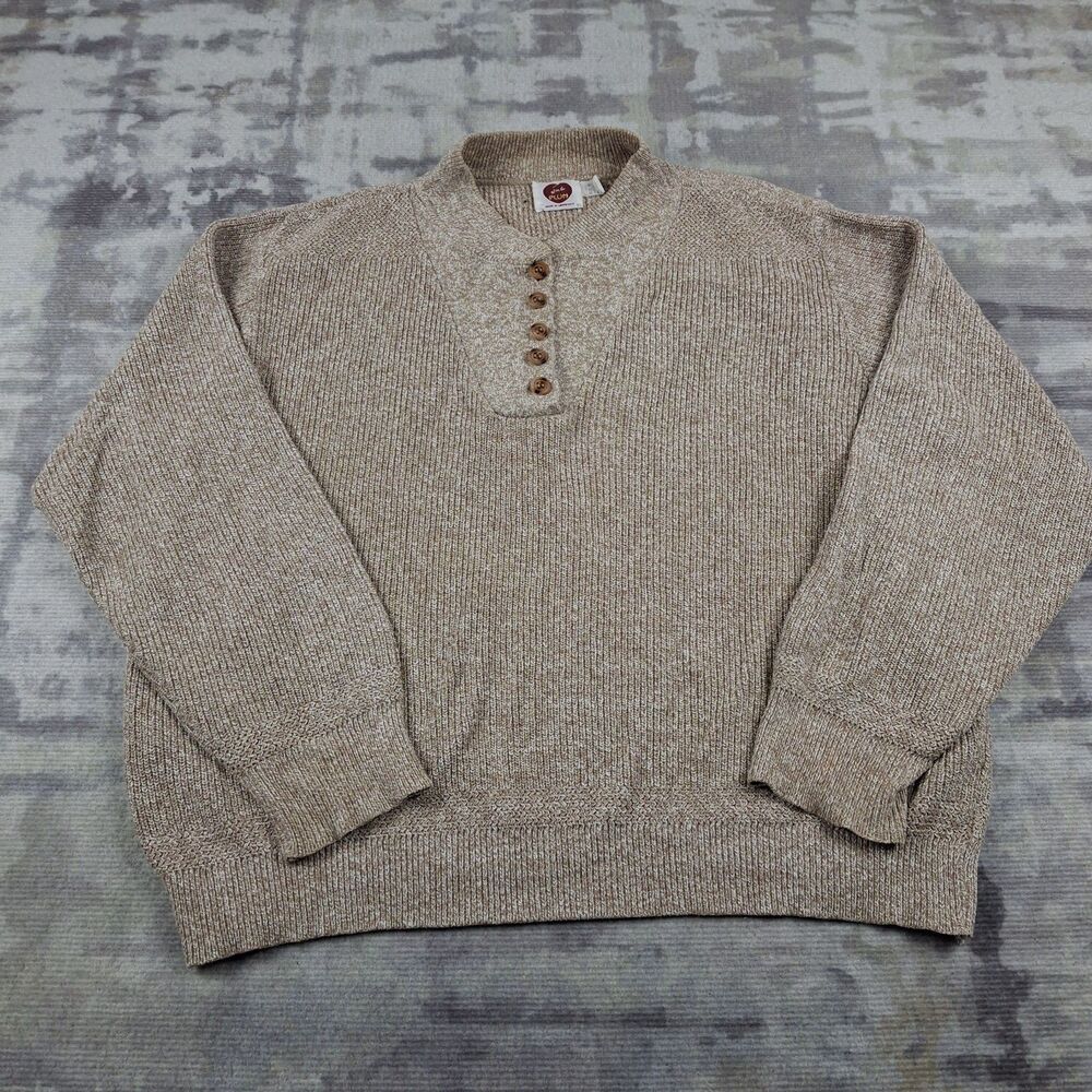 Vintage Plum Minnesota Knit Sweater Womens M Beige Heather Made In USA Cotton...